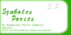 szabolcs porits business card